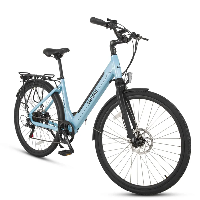 Ampere Deluxe Step Through 700c Wheel Electric Bike Blue-1